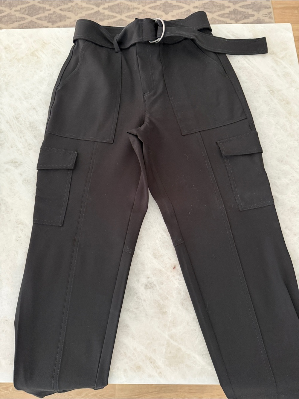 Slim Refined Black Cargo Pants
